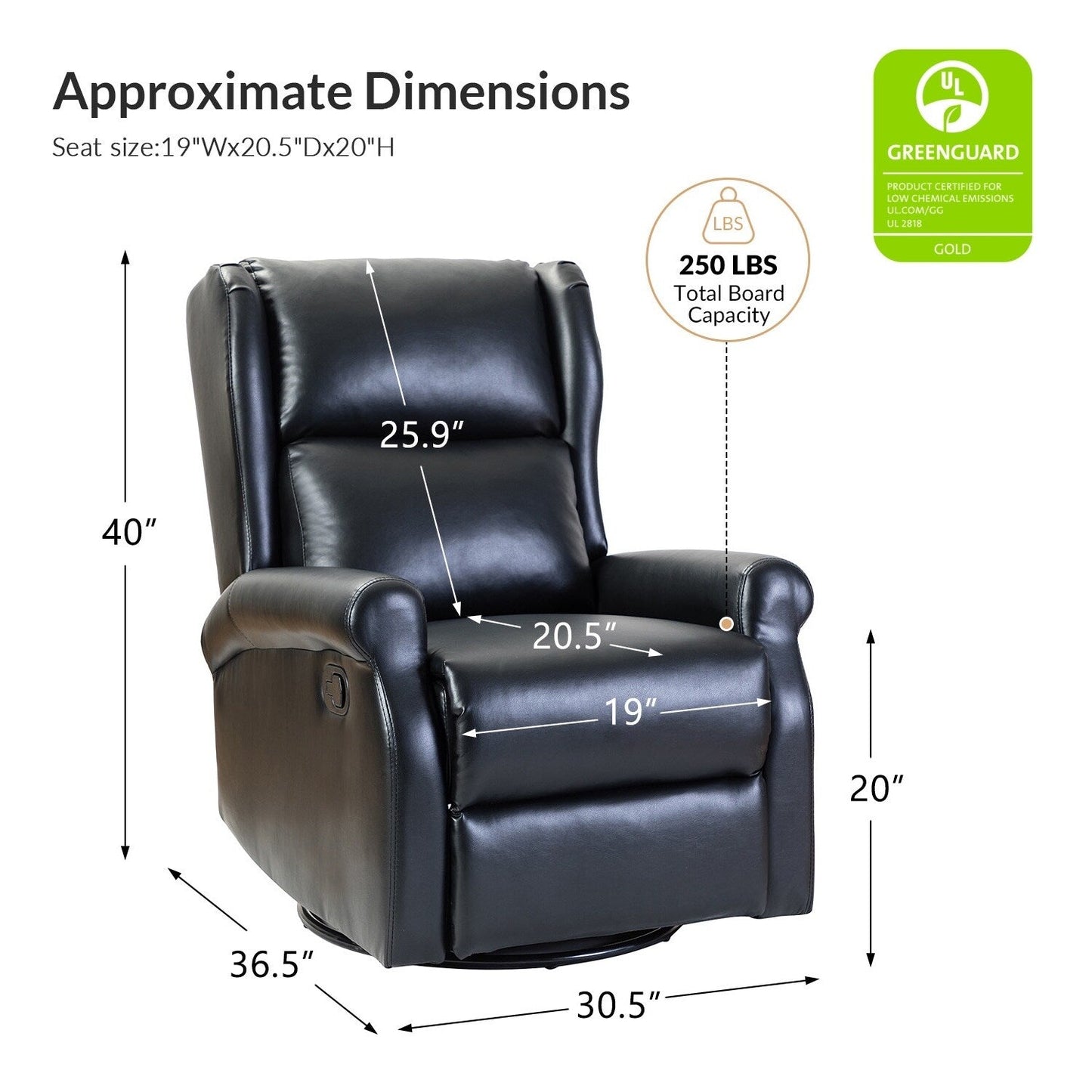 Sedia girevole per bambini Baksoho Contemporary in similpelle con base in metallo di HULALA HOME