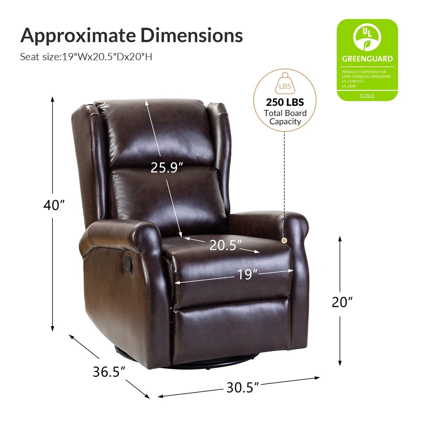 Sedia girevole per bambini Baksoho Contemporary in similpelle con base in metallo di HULALA HOME