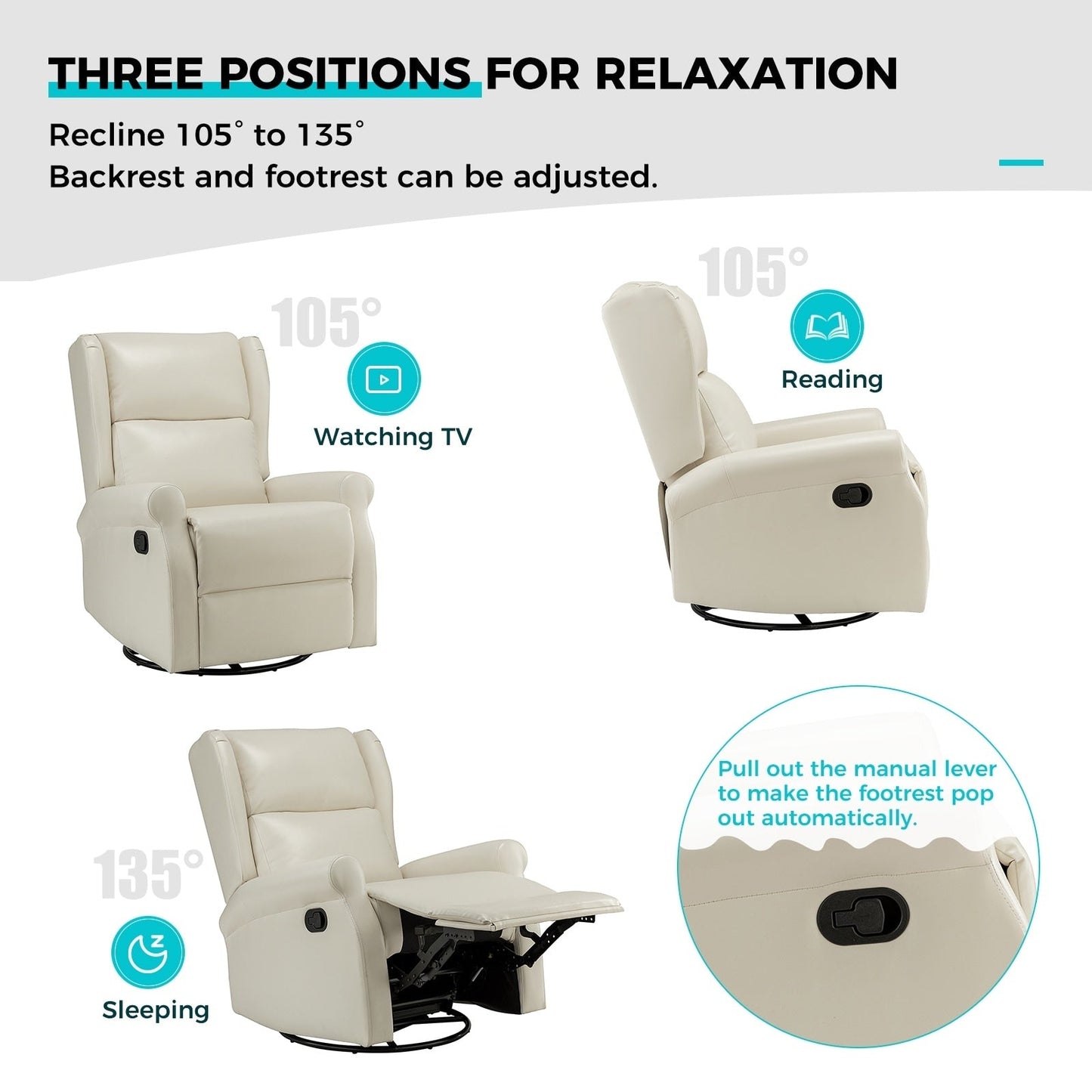 Sedia girevole per bambini Baksoho Contemporary in similpelle con base in metallo di HULALA HOME