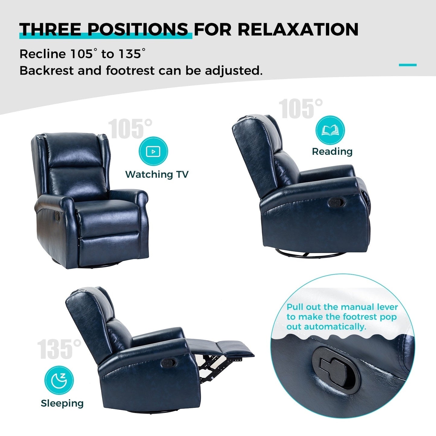 Sedia girevole per bambini Baksoho Contemporary in similpelle con base in metallo di HULALA HOME