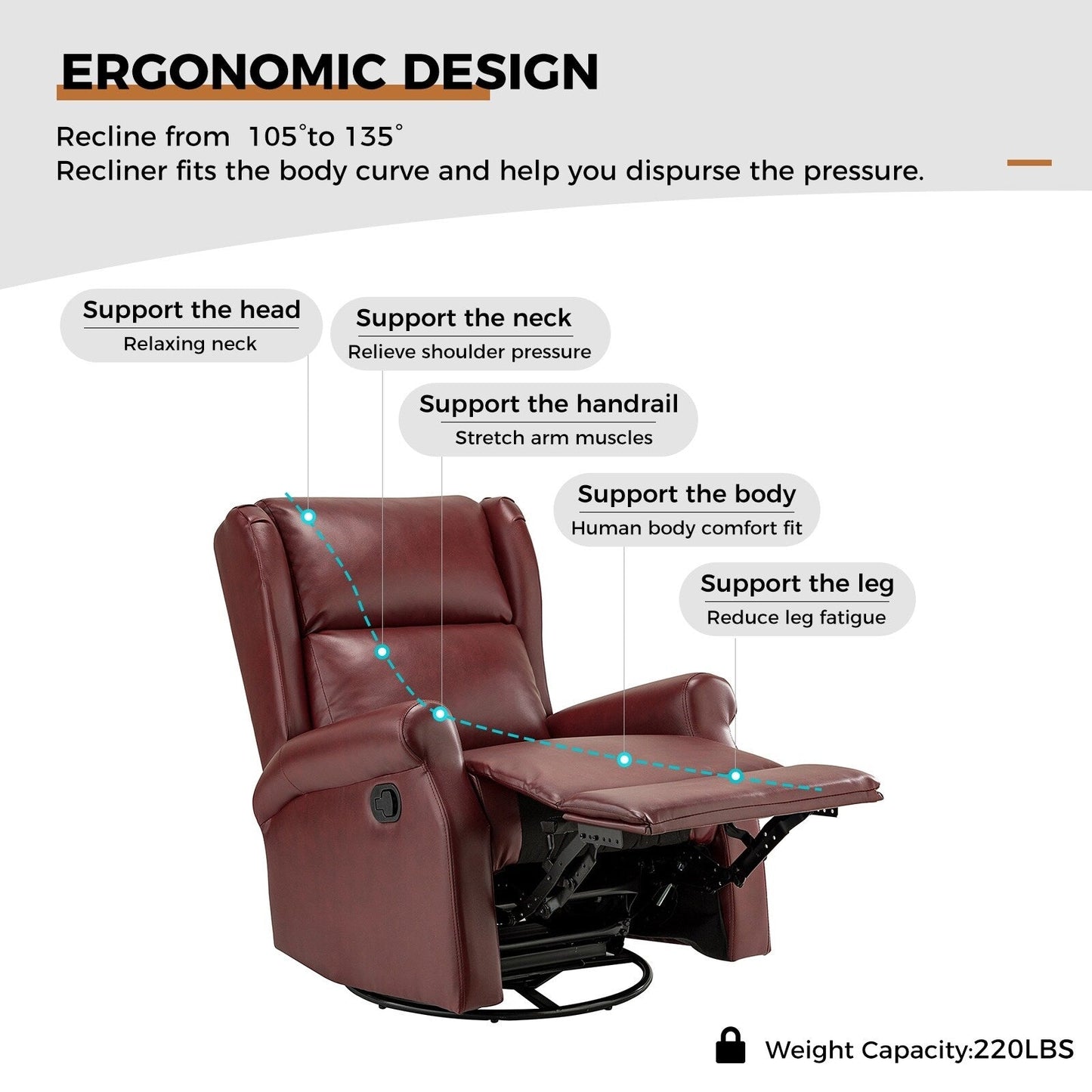 Sedia girevole per bambini Baksoho Contemporary in similpelle con base in metallo di HULALA HOME