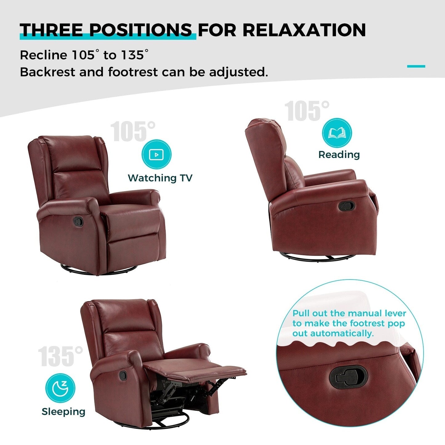 Sedia girevole per bambini Baksoho Contemporary in similpelle con base in metallo di HULALA HOME