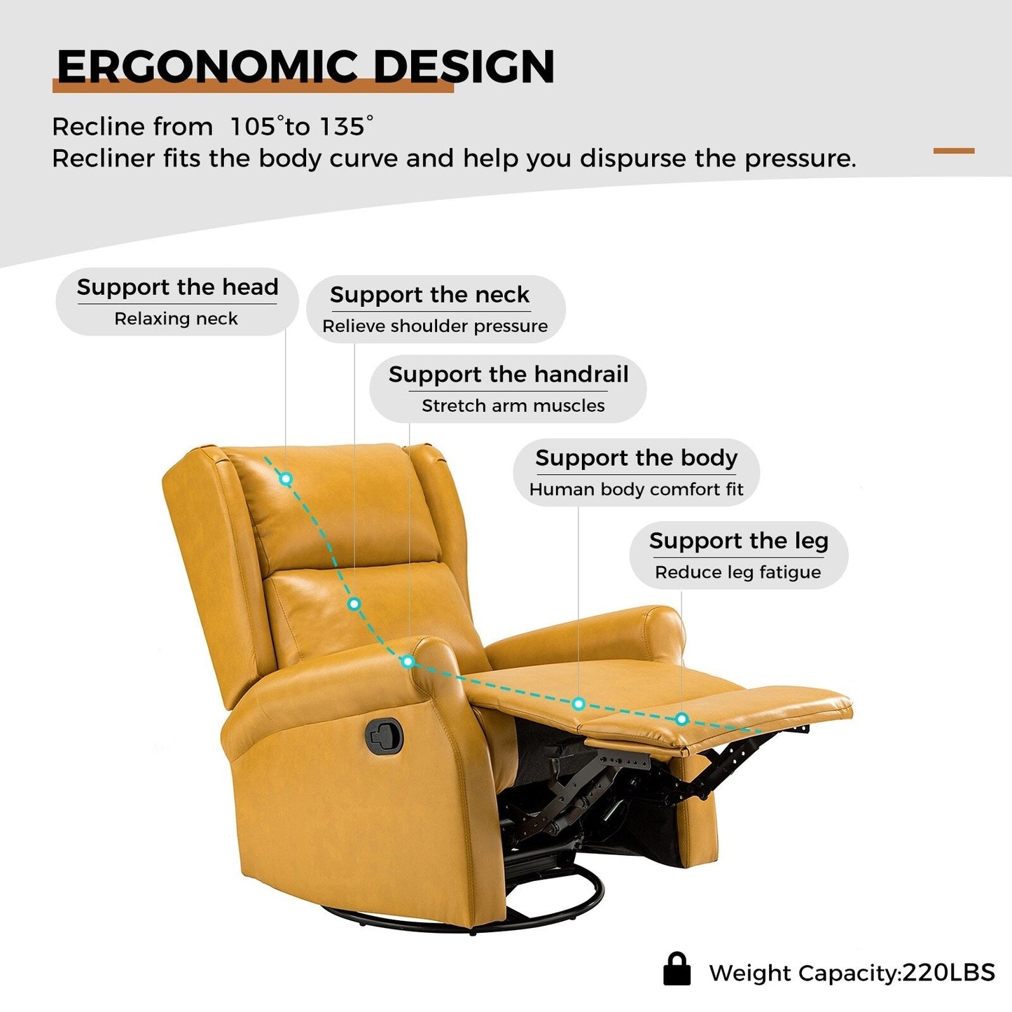 Sedia girevole per bambini Baksoho Contemporary in similpelle con base in metallo di HULALA HOME