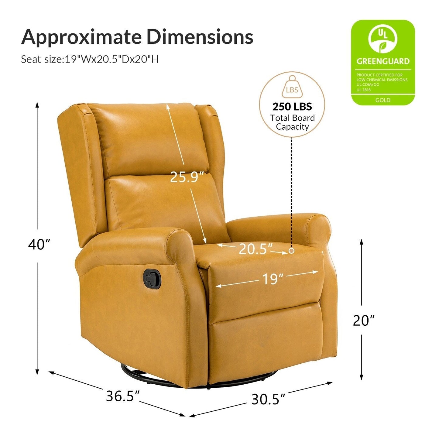 Sedia girevole per bambini Baksoho Contemporary in similpelle con base in metallo di HULALA HOME