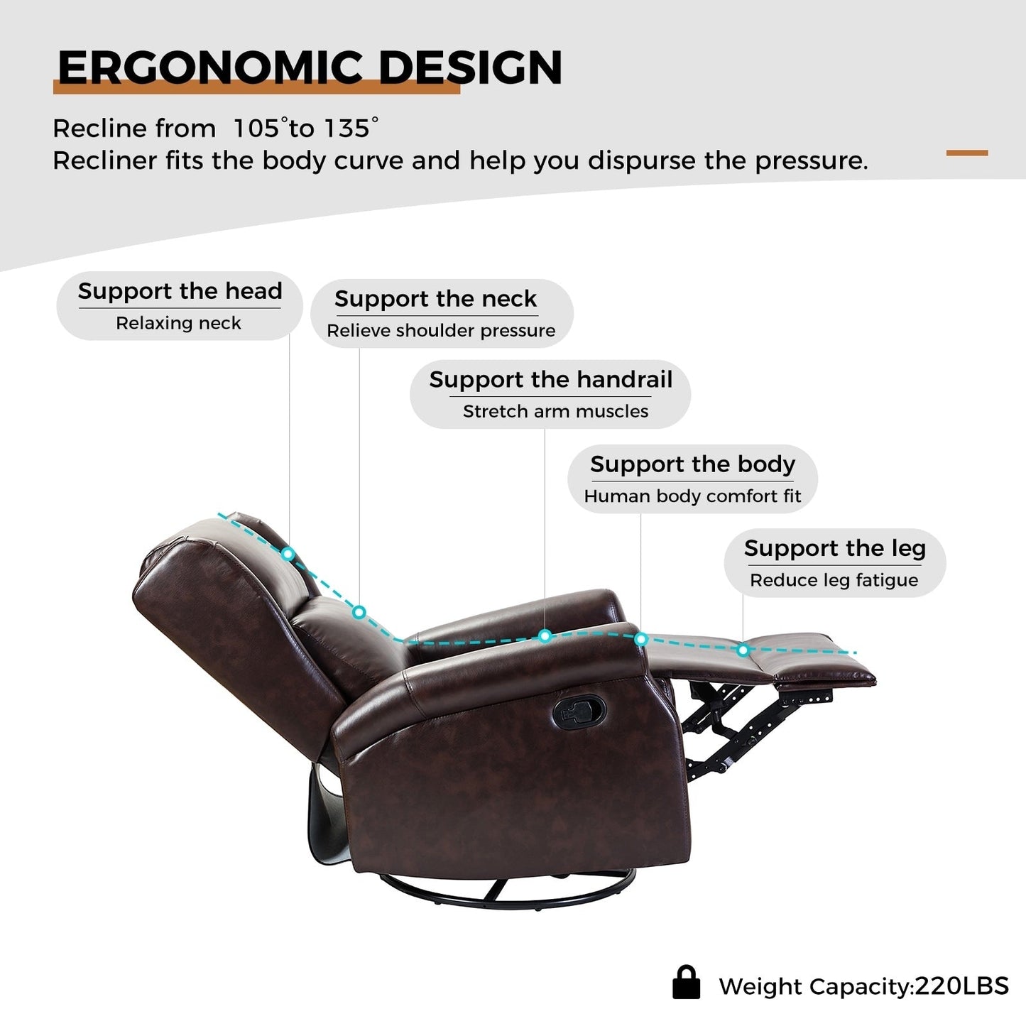 Sedia girevole per bambini Baksoho Contemporary in similpelle con base in metallo di HULALA HOME