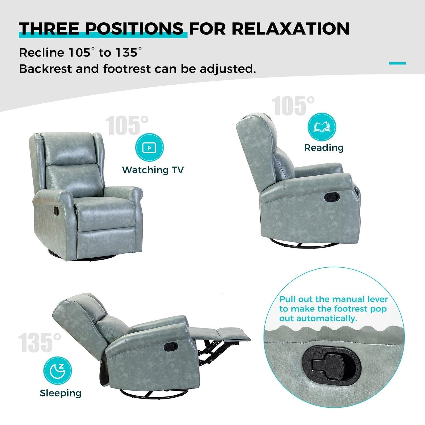 Sedia girevole per bambini Baksoho Contemporary in similpelle con base in metallo di HULALA HOME