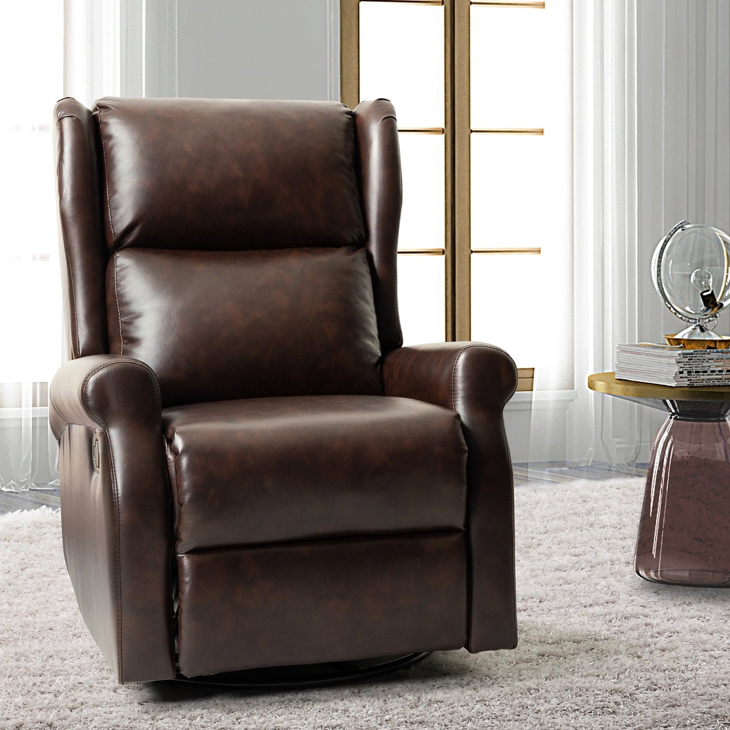 Sedia girevole per bambini Baksoho Contemporary in similpelle con base in metallo di HULALA HOME