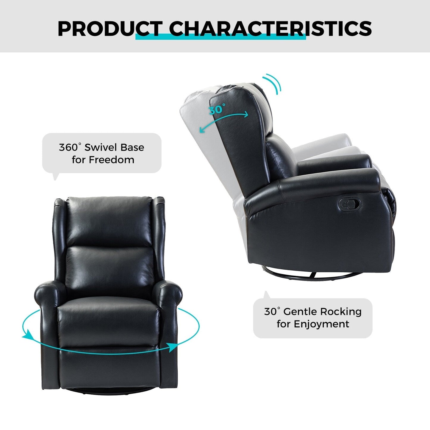 Sedia girevole per bambini Baksoho Contemporary in similpelle con base in metallo di HULALA HOME