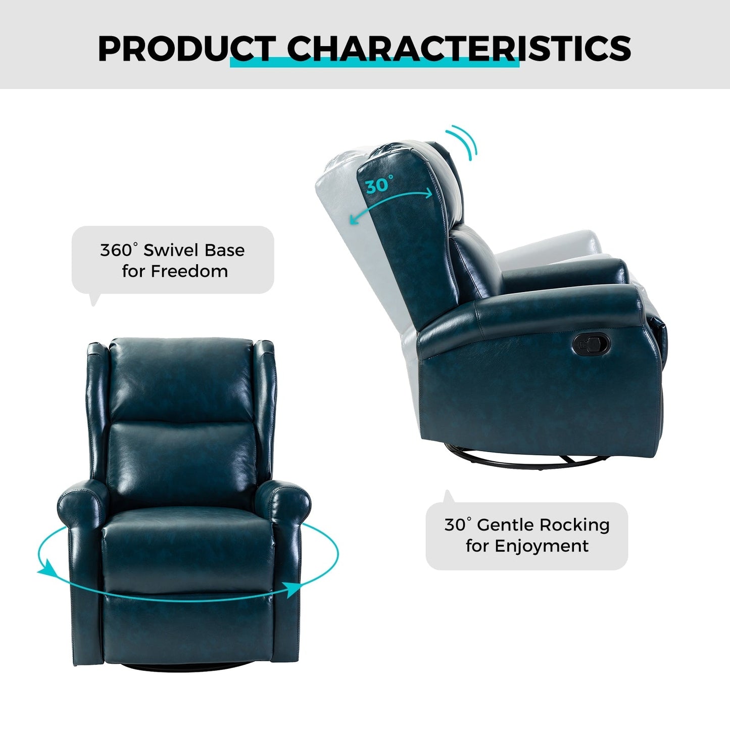 Sedia girevole per bambini Baksoho Contemporary in similpelle con base in metallo di HULALA HOME