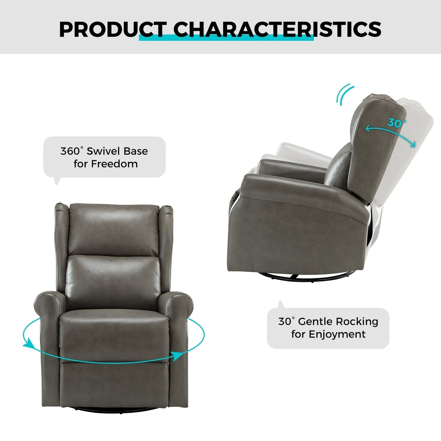 Sedia girevole per bambini Baksoho Contemporary in similpelle con base in metallo di HULALA HOME