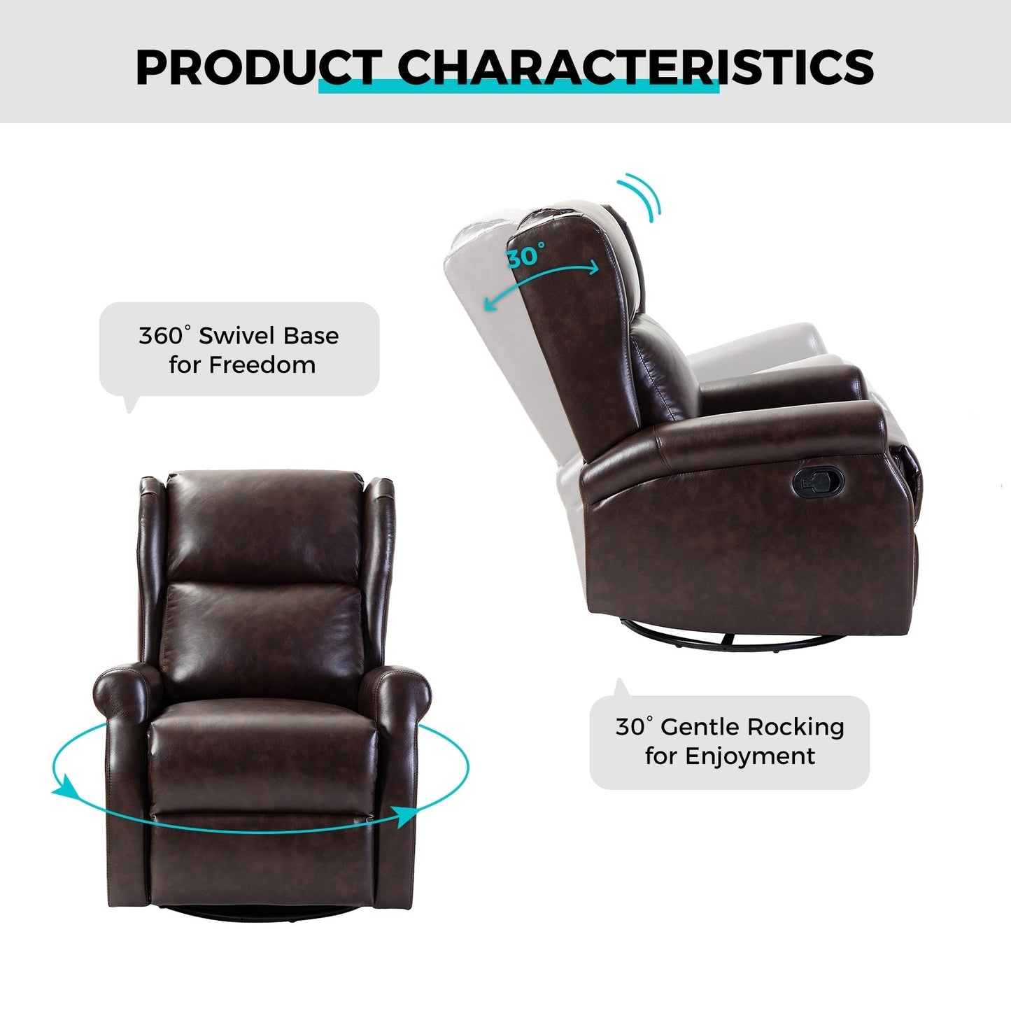 Sedia girevole per bambini Baksoho Contemporary in similpelle con base in metallo di HULALA HOME