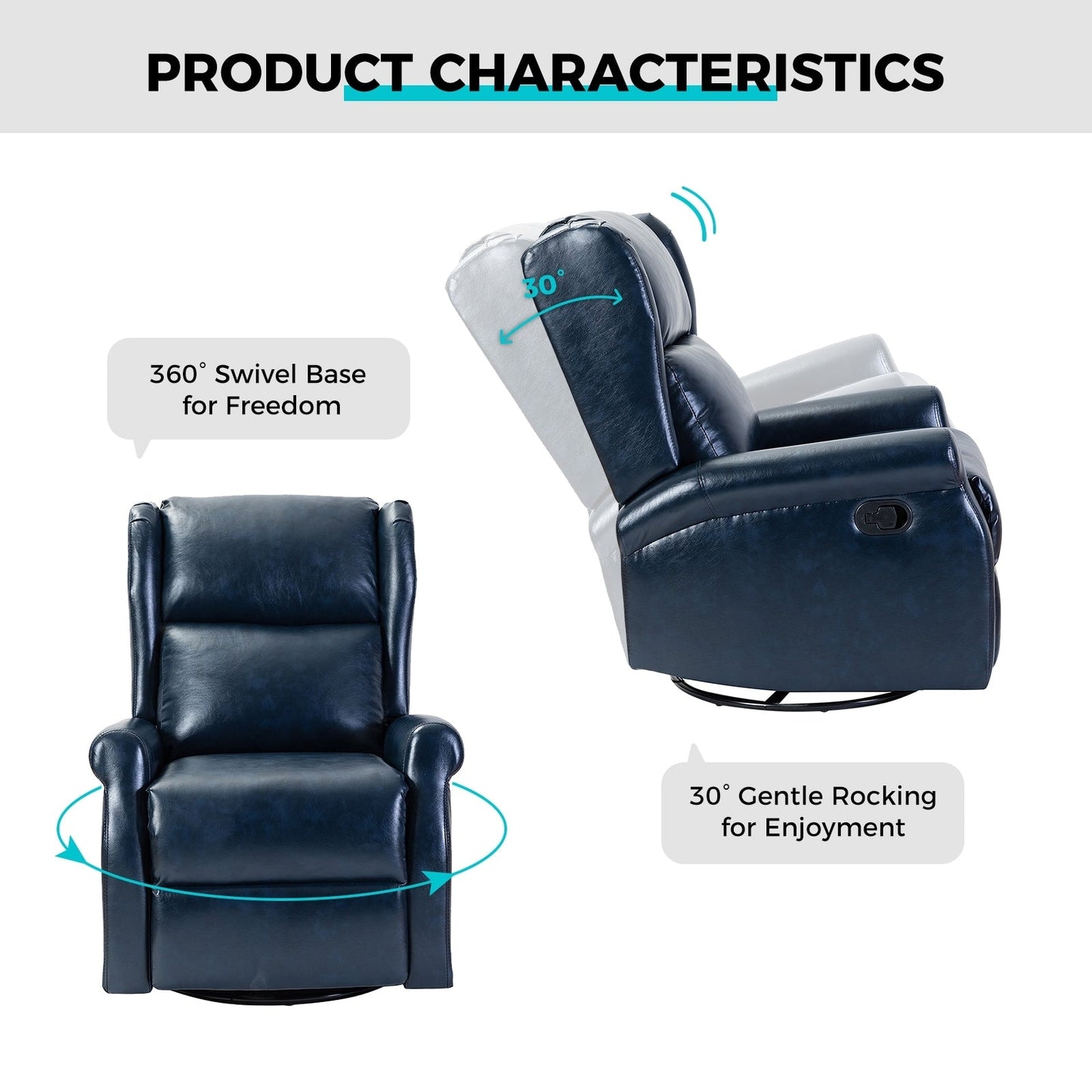 Sedia girevole per bambini Baksoho Contemporary in similpelle con base in metallo di HULALA HOME