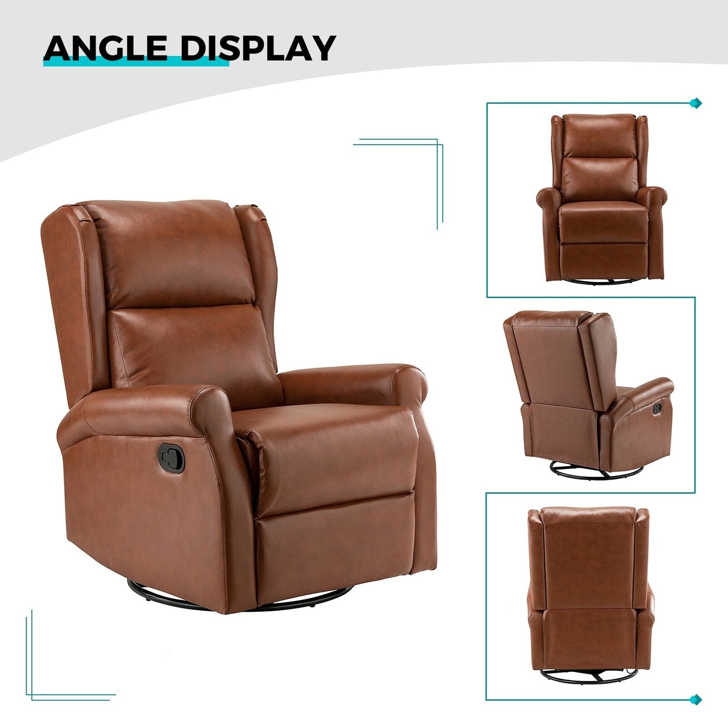 Sedia girevole per bambini Baksoho Contemporary in similpelle con base in metallo di HULALA HOME