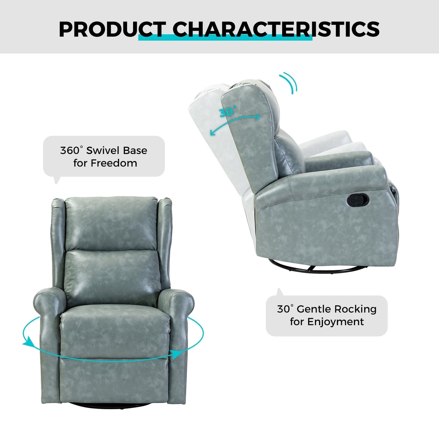 Sedia girevole per bambini Baksoho Contemporary in similpelle con base in metallo di HULALA HOME