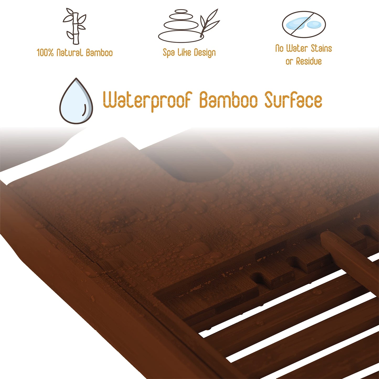 Vassoio per vasca da bagno - Vassoio regolabile in bambù per vasca da bagno - Vassoio pieghevole per vasca da bagno in legno - Accessori per il bagno