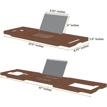 Vassoio per vasca da bagno - Vassoio regolabile in bambù per vasca da bagno - Vassoio pieghevole per vasca da bagno in legno - Accessori per il bagno