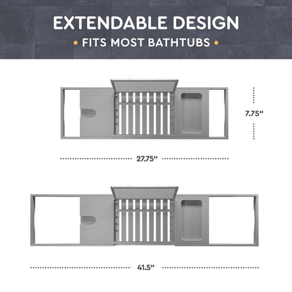 Vassoio per vasca da bagno - Vassoio regolabile in bambù per vasca da bagno - Vassoio pieghevole per vasca da bagno in legno - Accessori per il bagno