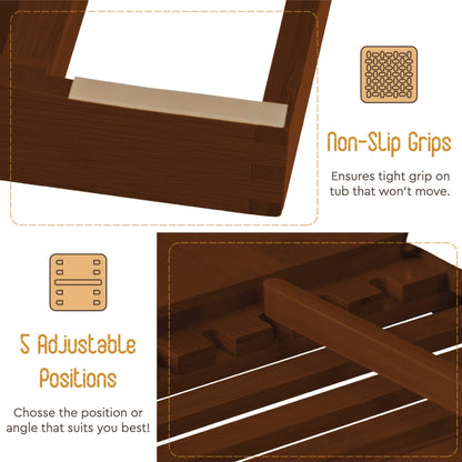 Vassoio per vasca da bagno - Vassoio regolabile in bambù per vasca da bagno - Vassoio pieghevole per vasca da bagno in legno - Accessori per il bagno