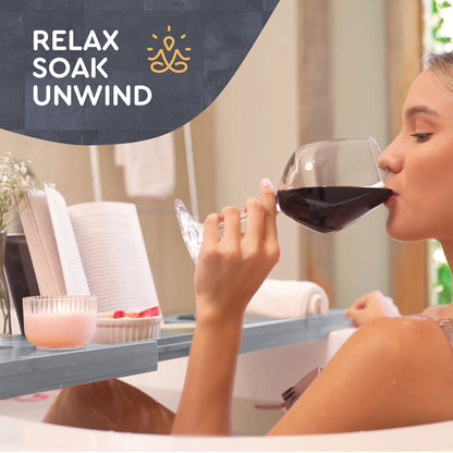 Vassoio per vasca da bagno - Vassoio regolabile in bambù per vasca da bagno - Vassoio pieghevole per vasca da bagno in legno - Accessori per il bagno