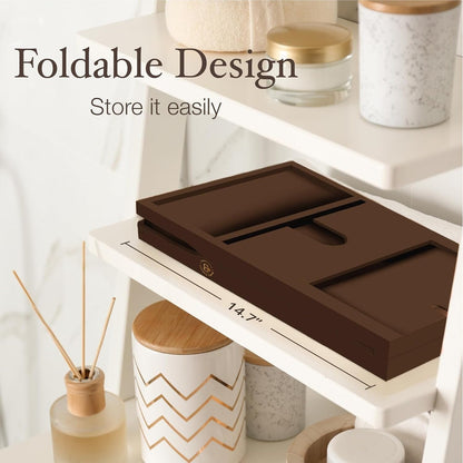 Vassoio per vasca da bagno in bambù - Vassoio espandibile per vasca, porta libri e tablet - Tavolo da bagno, vassoio per vasca, portaoggetti per vasca, design pieghevole