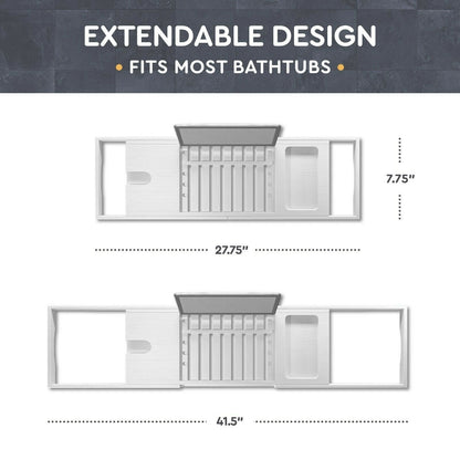 Vassoio per vasca da bagno - Vassoio regolabile in bambù per vasca da bagno - Vassoio pieghevole per vasca da bagno in legno - Accessori per il bagno