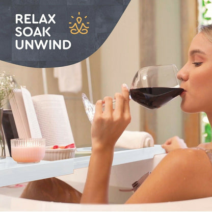 Vassoio per vasca da bagno - Vassoio regolabile in bambù per vasca da bagno - Vassoio pieghevole per vasca da bagno in legno - Accessori per il bagno