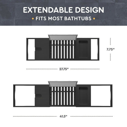 Vassoio per vasca da bagno - Vassoio regolabile in bambù per vasca da bagno - Vassoio pieghevole per vasca da bagno in legno - Accessori per il bagno