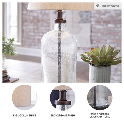 Lampada da tavolo in vetro Bandile Modern Farmhouse - 10W x 10D x 22H