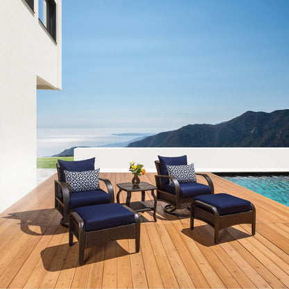 Set di 5 poltrone da esterno e pouf Barcelo Sunbrella Motion per patio