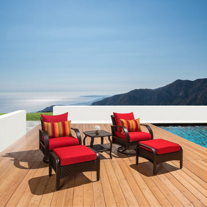 Set di 5 poltrone da esterno e pouf Barcelo Sunbrella Motion per patio