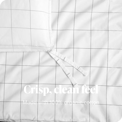 Set copripiumino in percalle di cotone biologico Bare Home