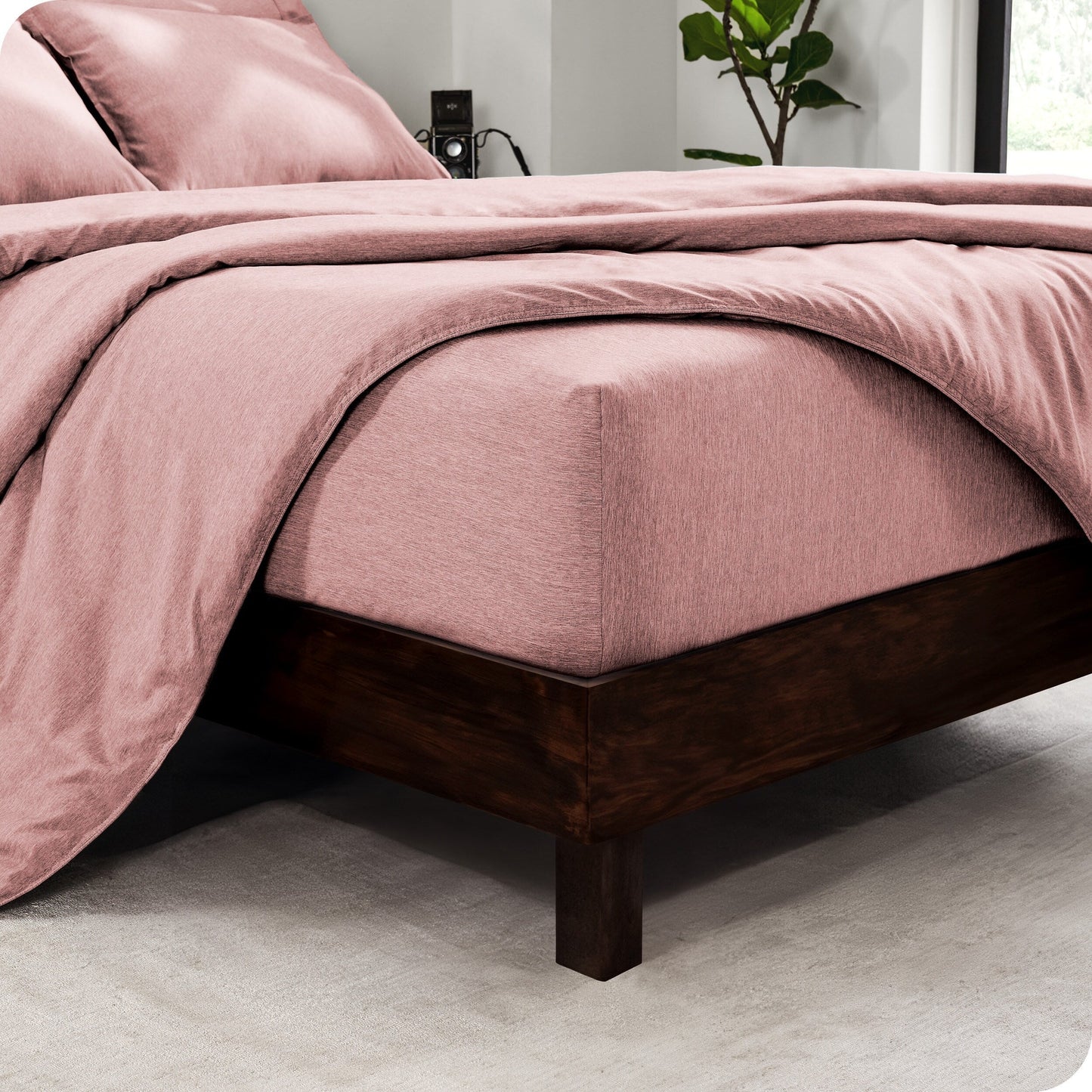 Bare Home Heathered Bed-in-a-Bag - Set copripiumino e set lenzuola