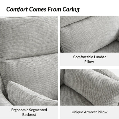 Poltrona reclinabile girevole a dondolo Barry Modern 38 con porte USB di HULALA HOME