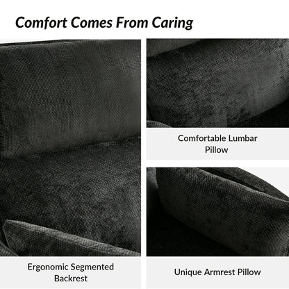 Poltrona reclinabile girevole a dondolo Barry Modern 38 con porte USB di HULALA HOME