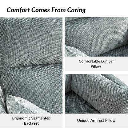 Poltrona reclinabile girevole a dondolo Barry Modern 38 con porte USB di HULALA HOME