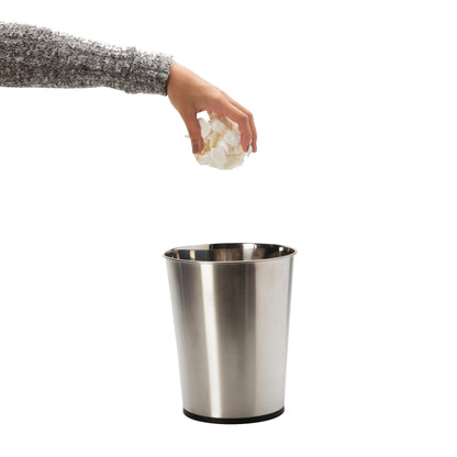 Cestino per la spazzatura in acciaio inossidabile Bath Bliss Silver - 7,7 x 9,6