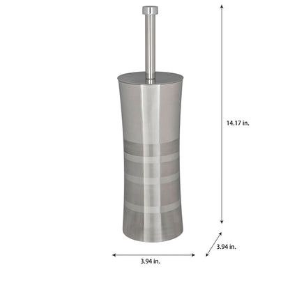 Porta scopino e porta scopino per WC Bath Bliss in acciaio inossidabile bicolore - 3,94 x 3,94 x 14,17