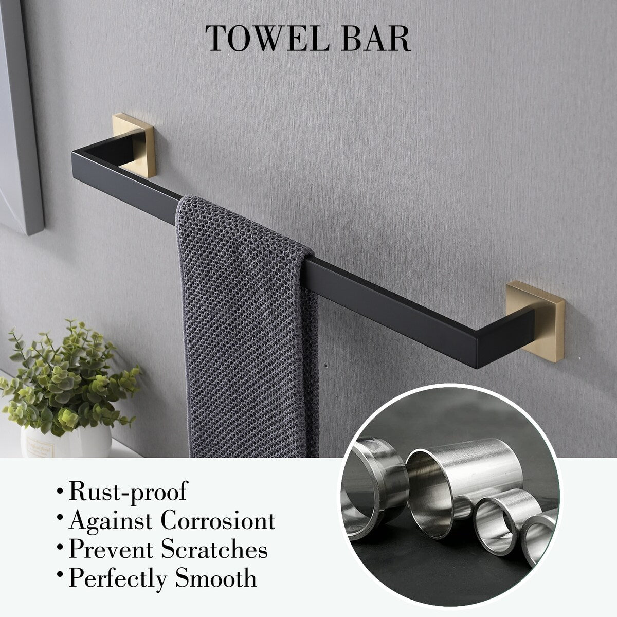 Set di accessori per il bagno Bathlet da 5 pezzi in acciaio inossidabile