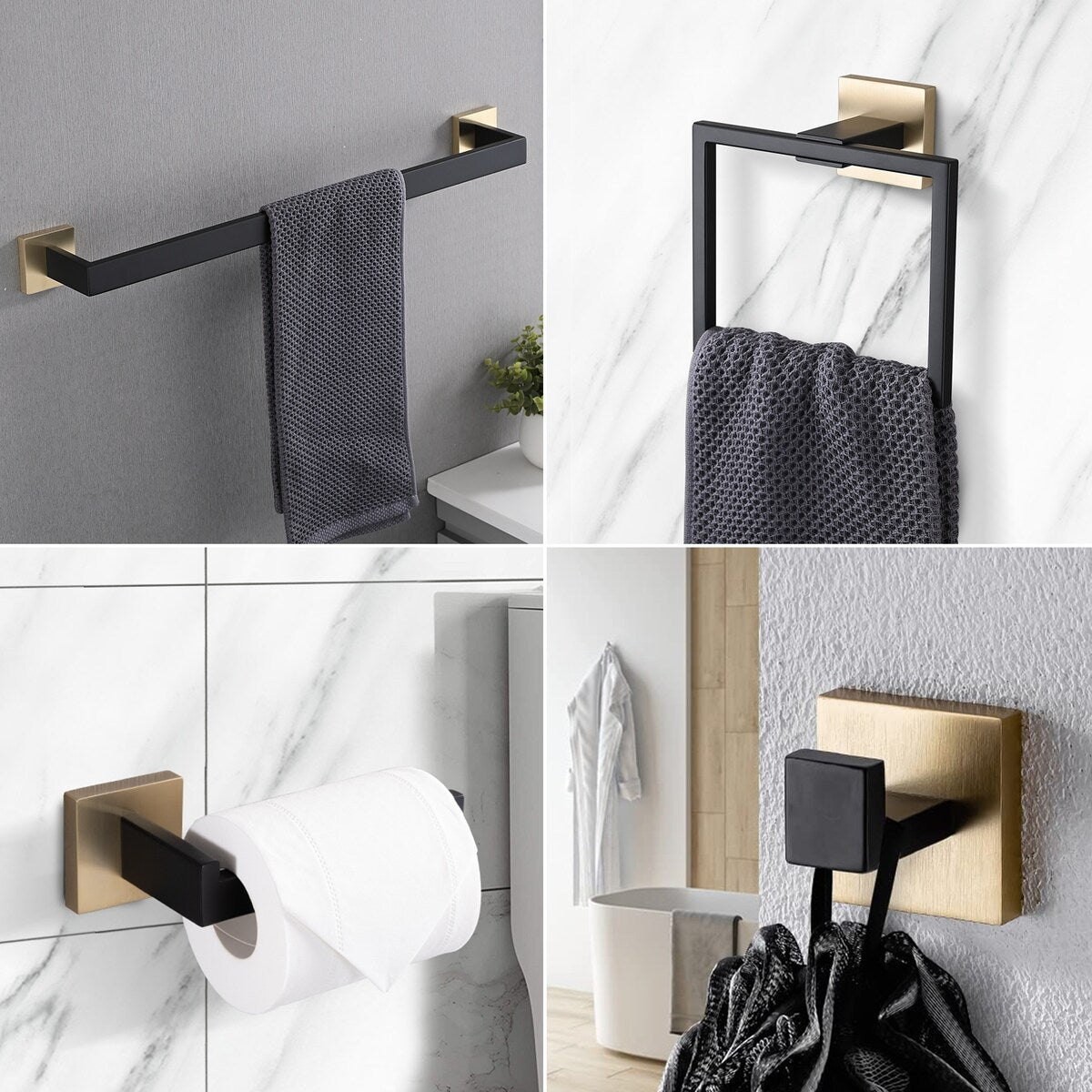 Set di accessori per il bagno Bathlet da 5 pezzi in acciaio inossidabile