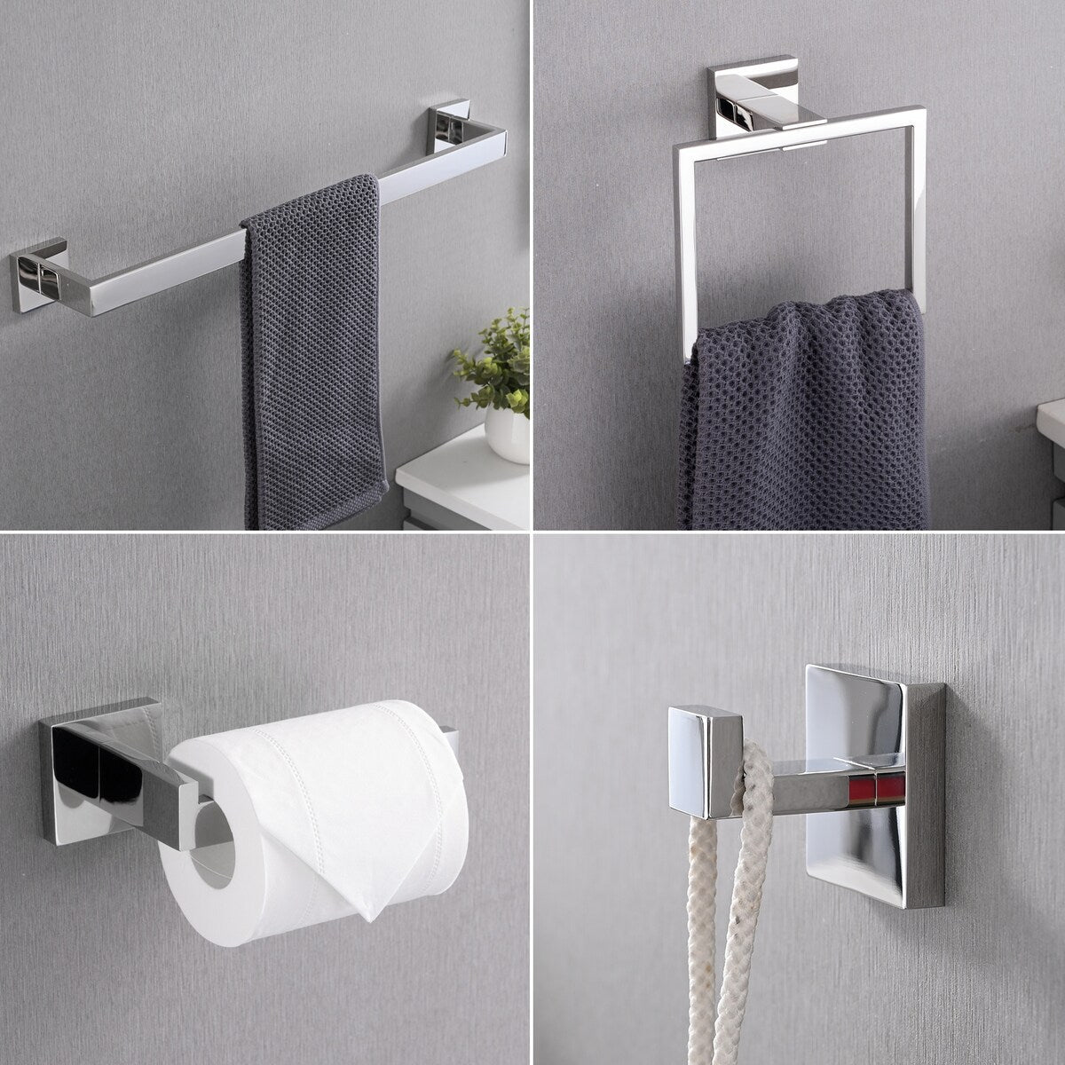 Set di accessori per il bagno Bathlet da 5 pezzi in acciaio inossidabile