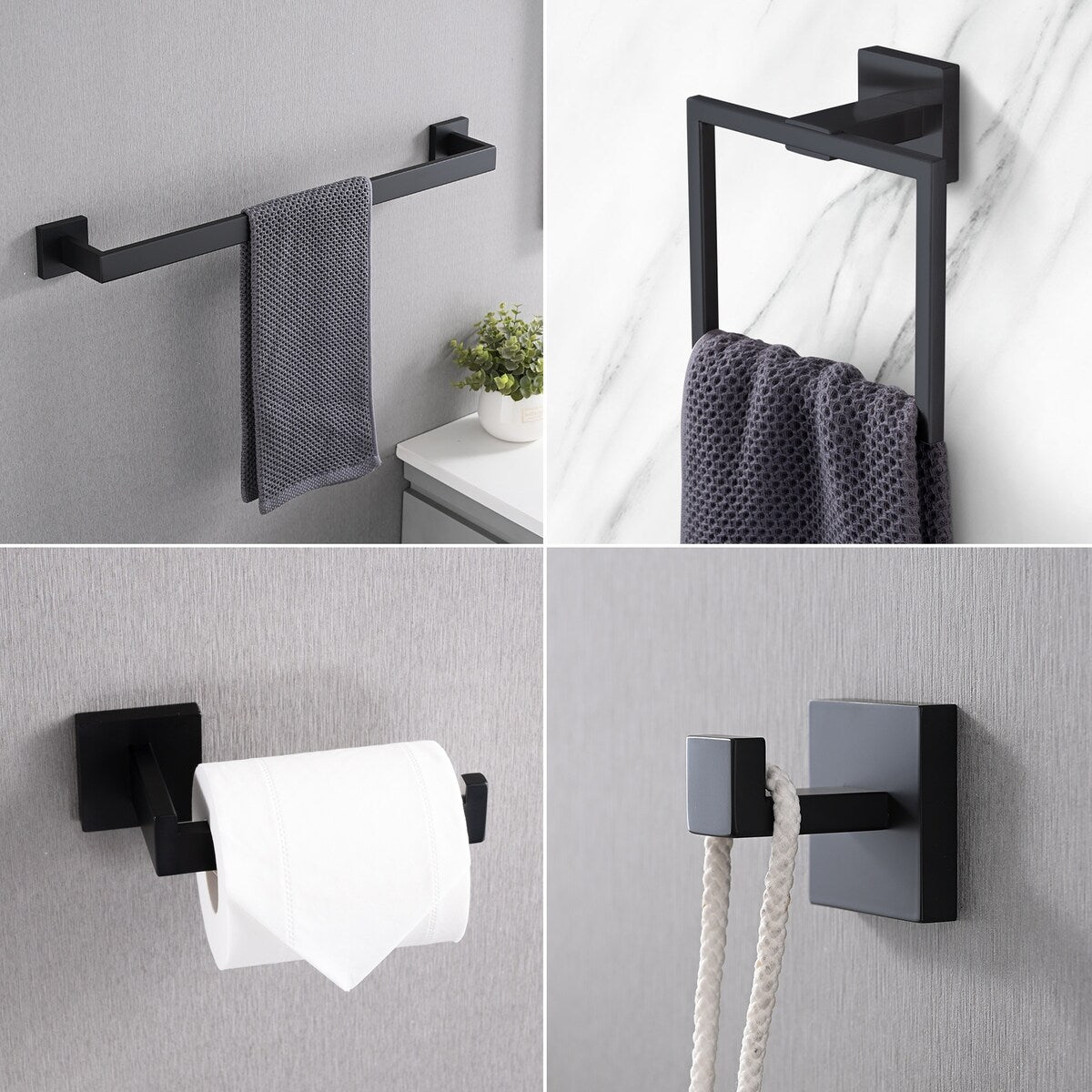 Set di accessori per il bagno Bathlet da 5 pezzi in acciaio inossidabile