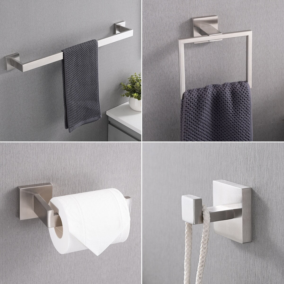 Set di accessori per il bagno Bathlet da 5 pezzi in acciaio inossidabile