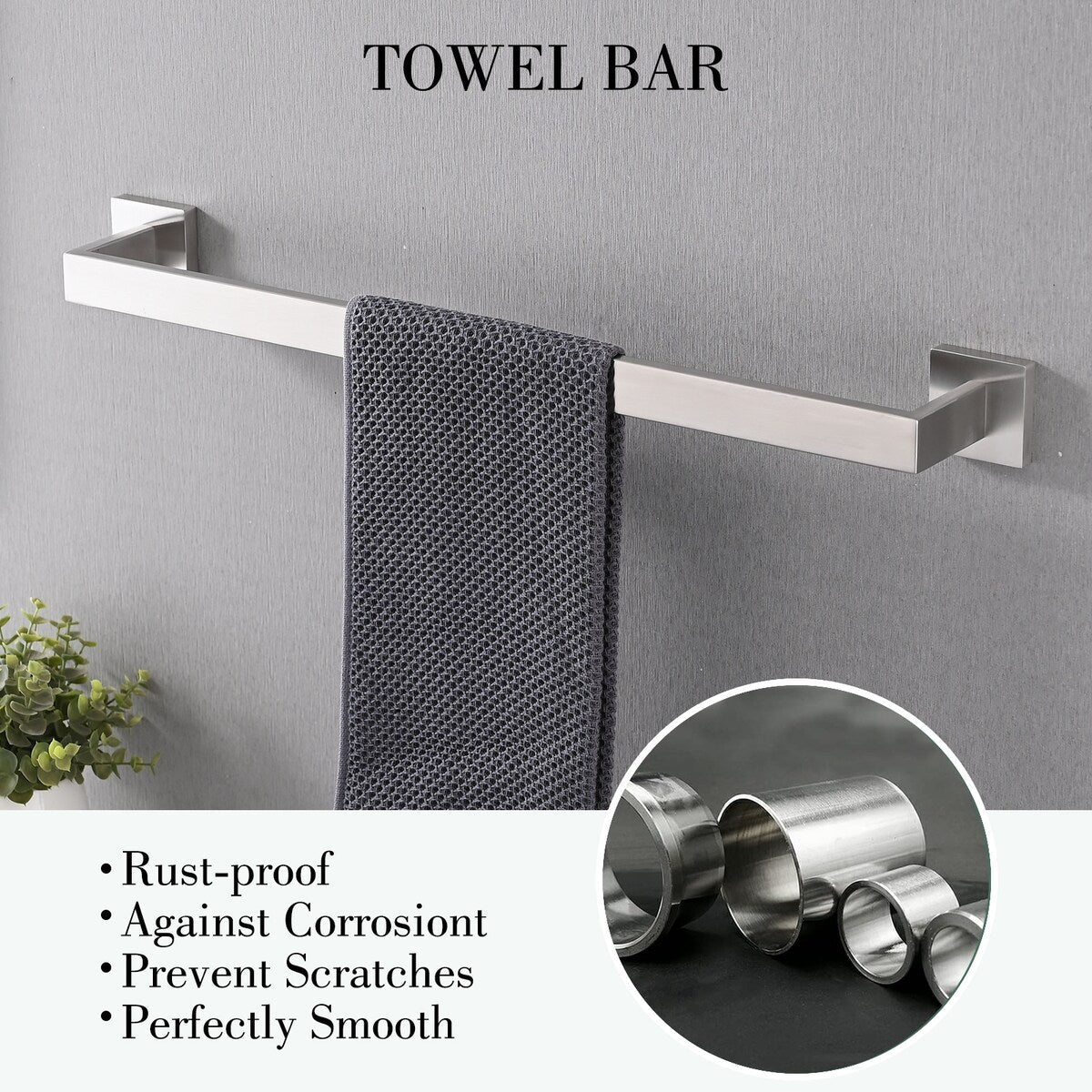 Set di accessori per il bagno Bathlet da 5 pezzi in acciaio inossidabile