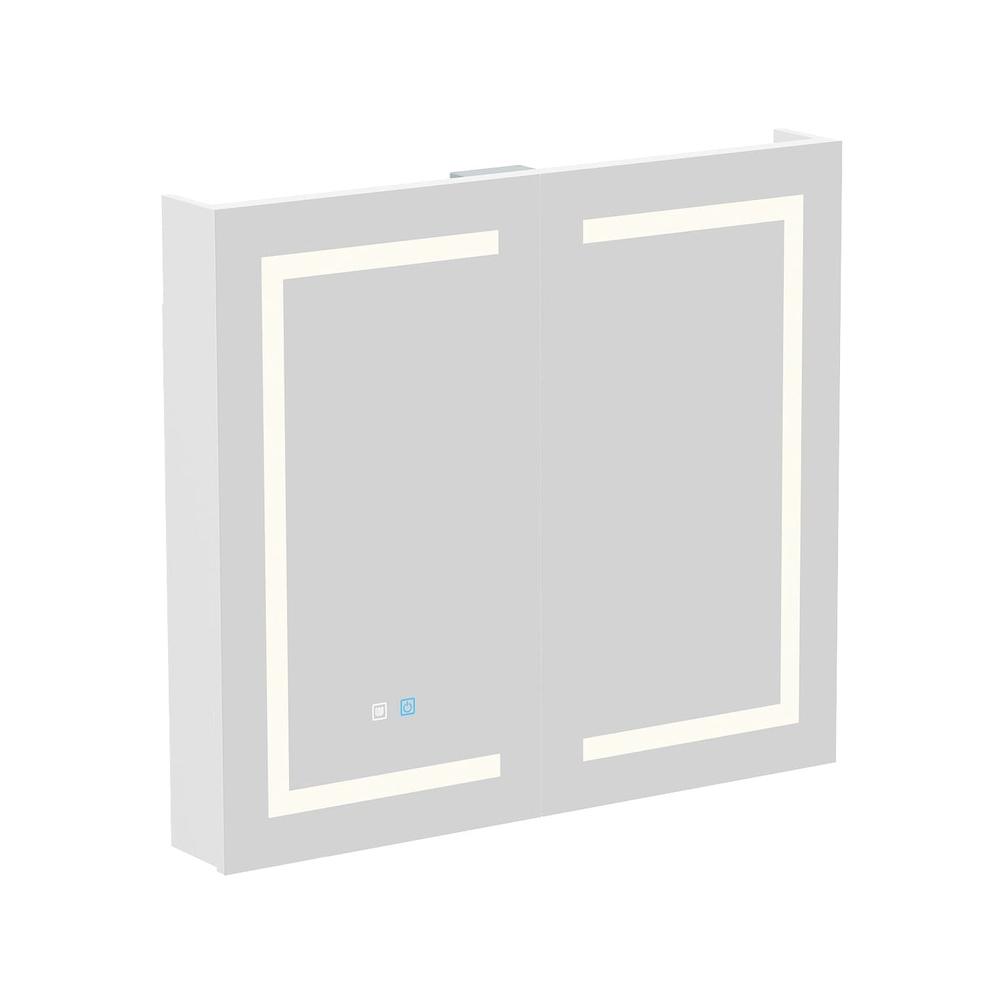 Mobiletto per medicinali da bagno con specchio LED antiappannamento 6000K, mobiletto da parete bianco