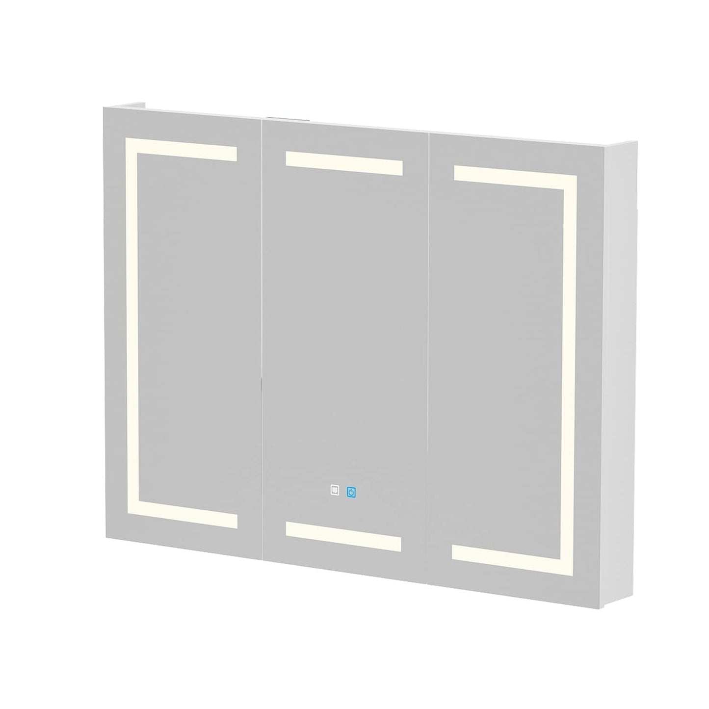 Mobiletto per medicinali da bagno con specchio LED antiappannamento 6000K, mobiletto da parete bianco