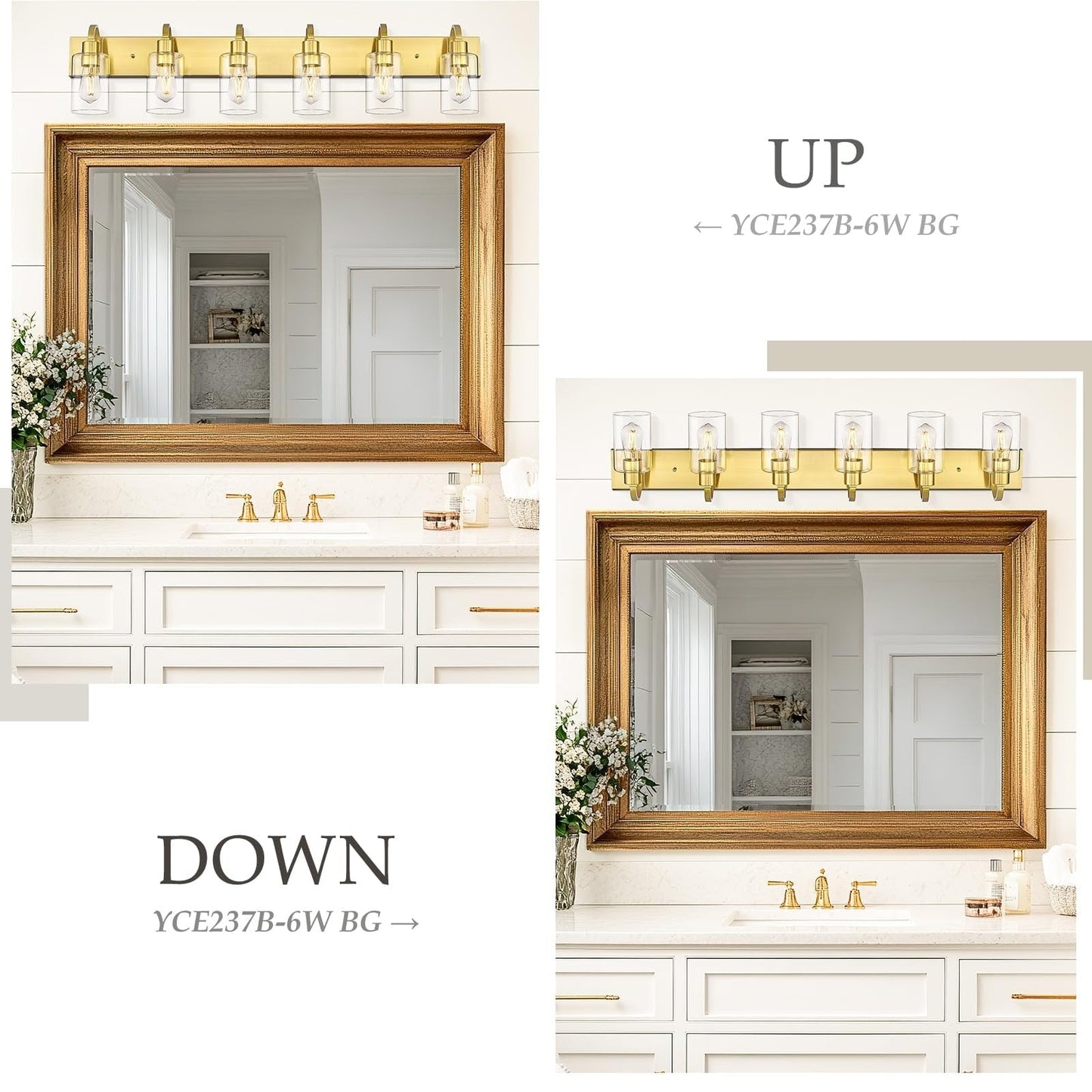 Lampadari per il mobiletto del bagno - Lampada da parete in stile rustico per il bagno