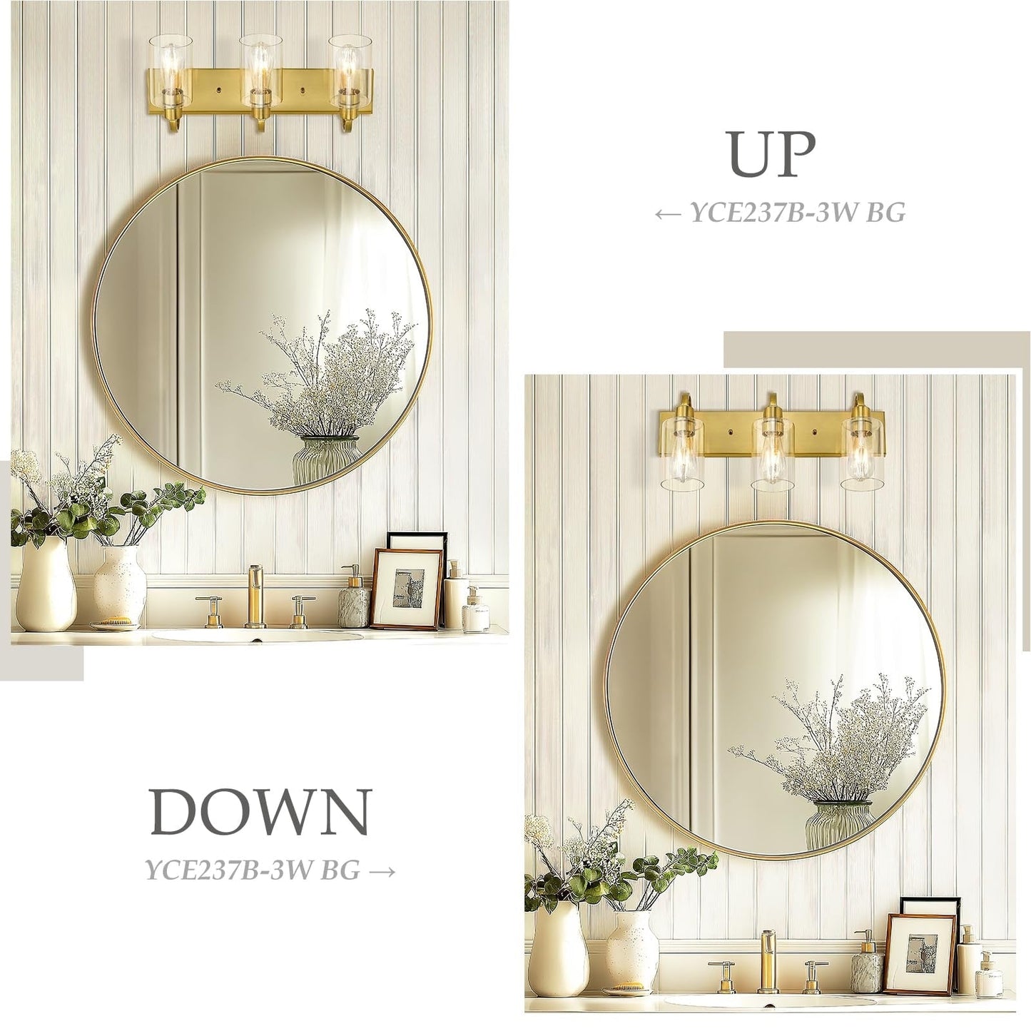 Lampadari per il mobiletto del bagno - Lampada da parete in stile rustico per il bagno