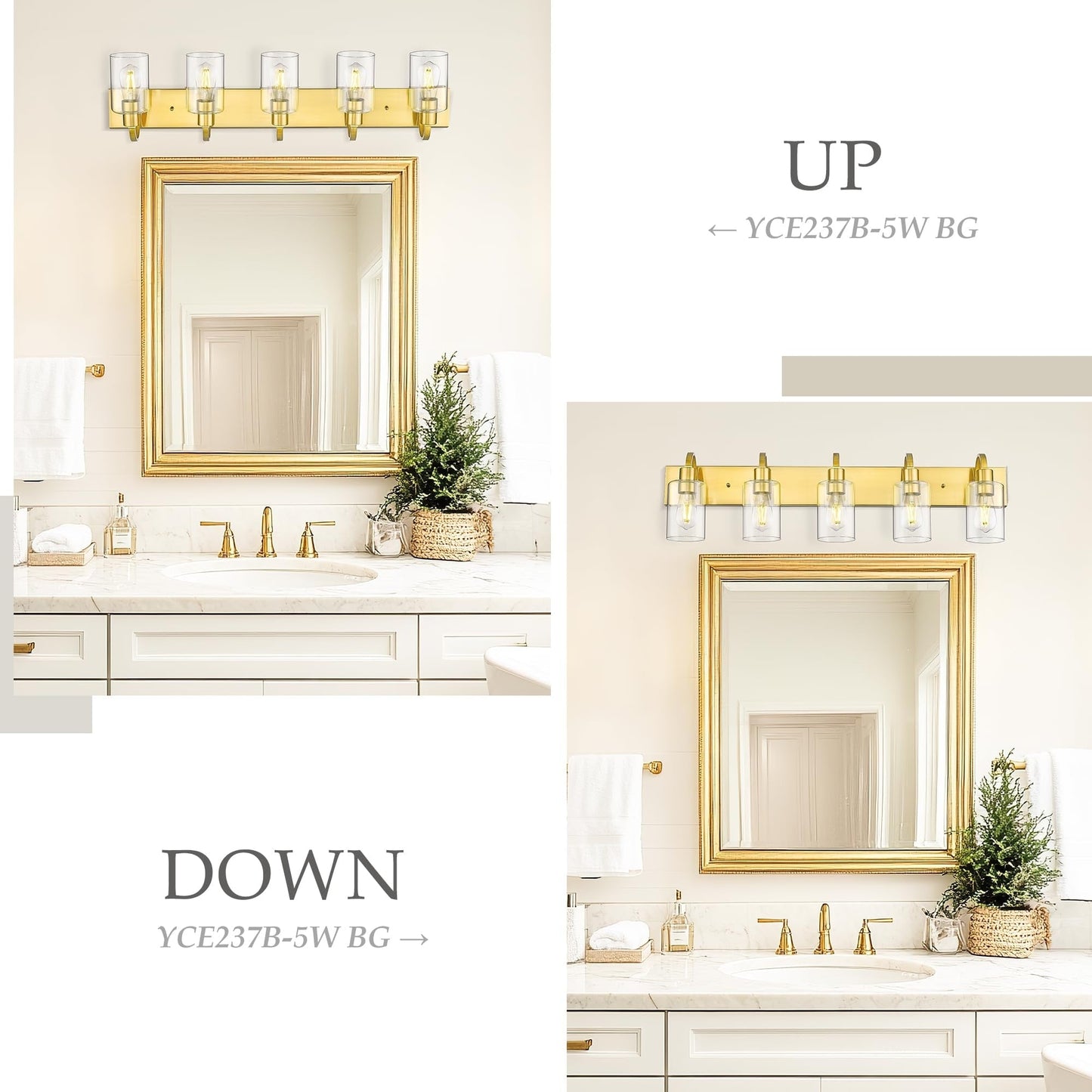 Lampadari per il mobiletto del bagno - Lampada da parete in stile rustico per il bagno