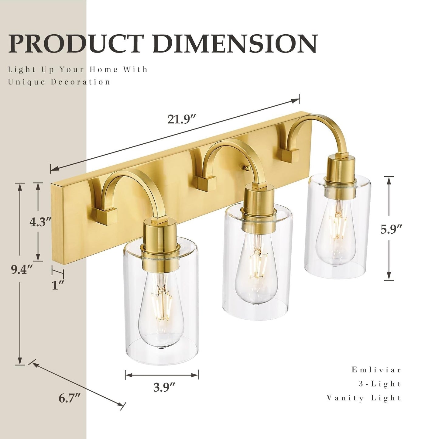 Lampadari per il mobiletto del bagno - Lampada da parete in stile rustico per il bagno