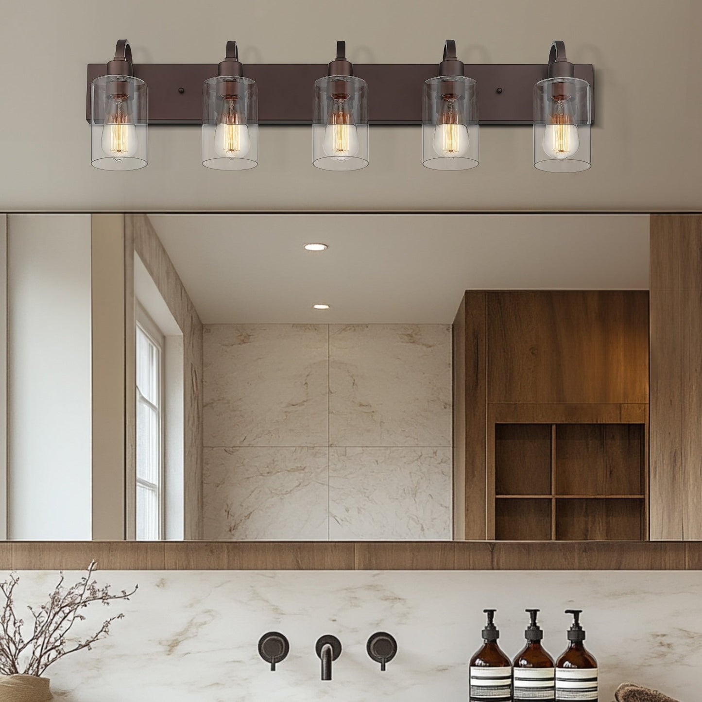 Lampadari per il mobiletto del bagno - Lampada da parete in stile rustico per il bagno